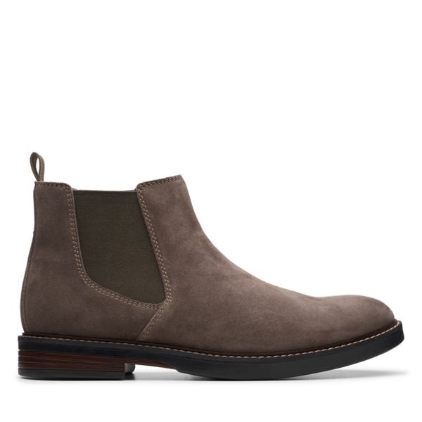 Clarks Mens Paulson Up Chelsea Boots Taupe Suede | USA-8692041